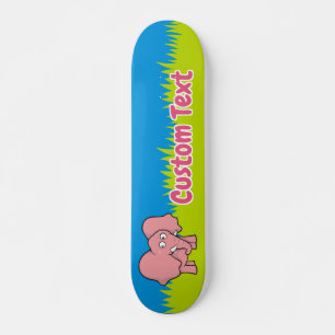 Pink elephant cartoon skateboard