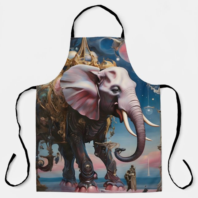 Pink Elephant Galaxy  Apron (Front)