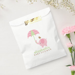 Pink Elephant Girl Baby Shower Favour Bag