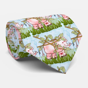Pink Elephant Hiding Tie