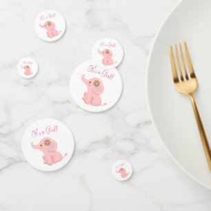 Pink Elephant It's a Girl Table Confetti