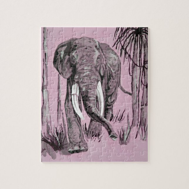Pink Elephant Jigsaw Puzzle (Vertical)