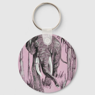 Pink Elephant Keychain