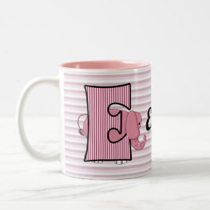 Pink Elephant Monogrammed "E" Kid's Mug