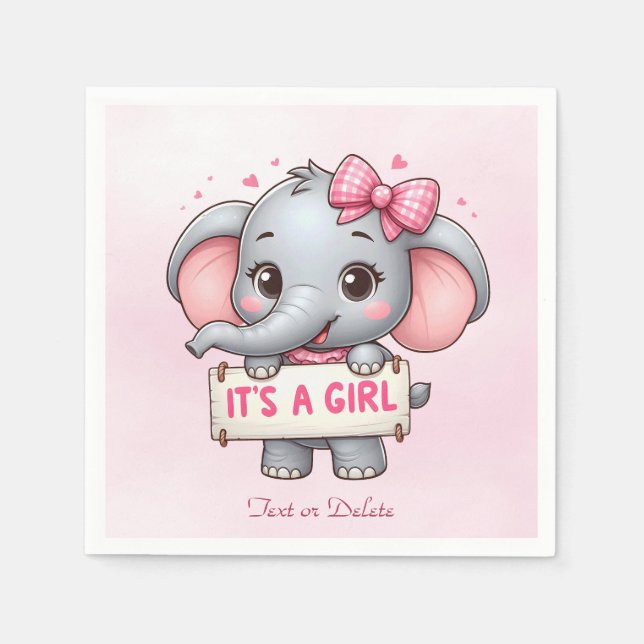 Pink Elephant Napkins (Front)