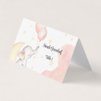 Pink Elephant Place Card
