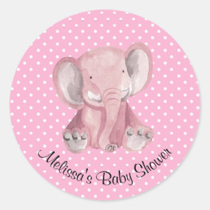 Pink Elephant Polka Dot Design Gift Tags