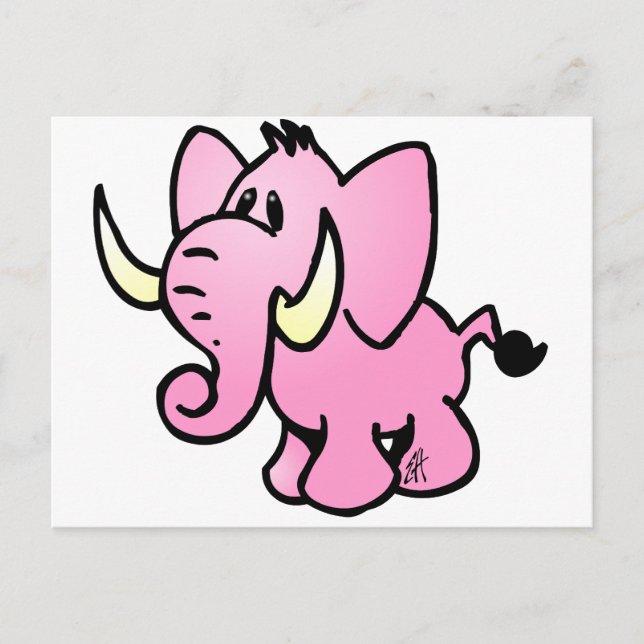 Pink Elephant Postcard (Front)