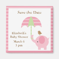 Pink Elephant Save the Date Magnets