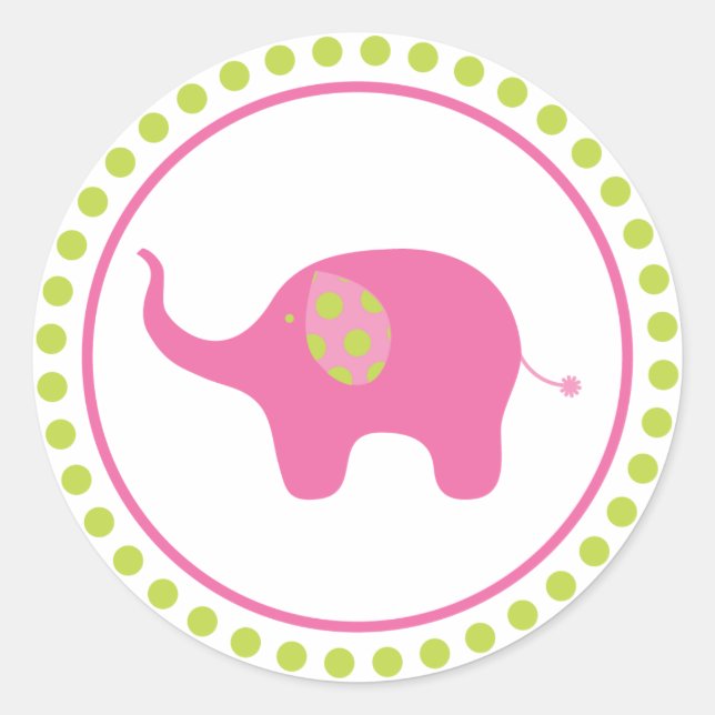Pink Elephant Sticker (Front)