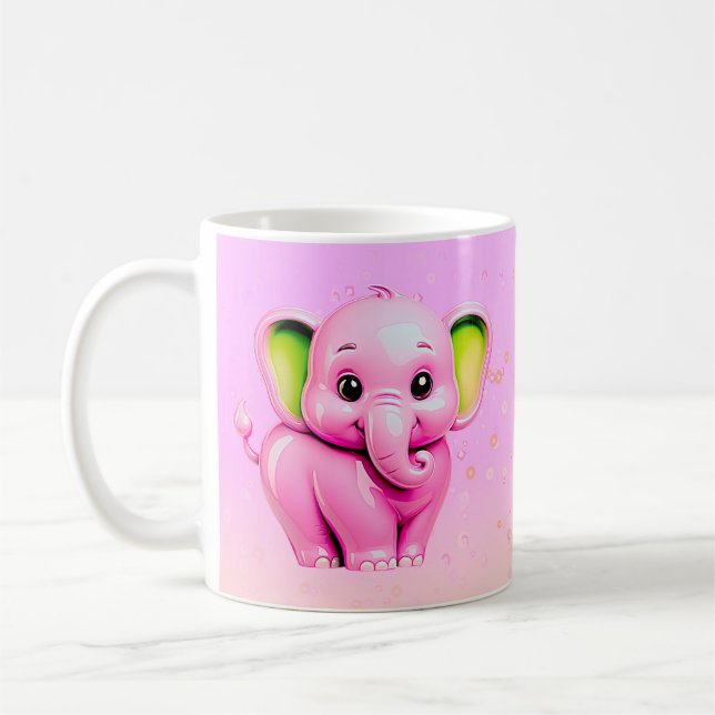 Pink Elephant Sweetheart Coffee Mug (Left)