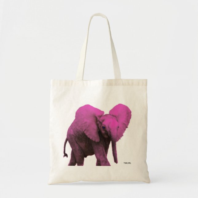 Pink Elephant Tote Bag (Front)