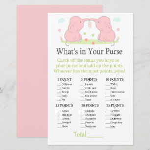 Pink Elephant What's in your purse game