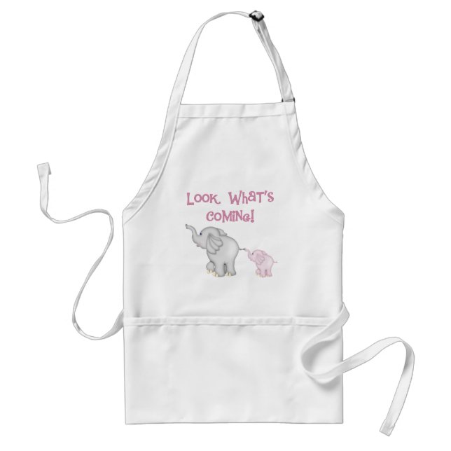 Pink Elephants Look What's Coming Standard Apron (Front)