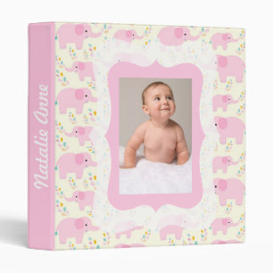 Pink Elephants Photo Ready Baby Album Binder