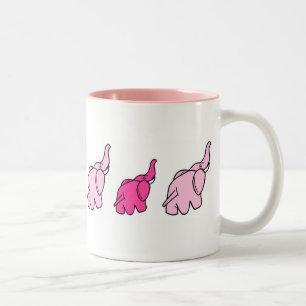 Pink Elephants Two-Tone Coffee Mug