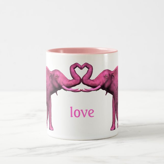 Pink Elephants Two-Tone Coffee Mug (Center)
