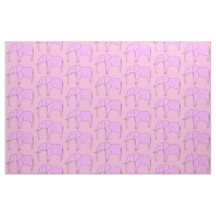 Pink Elephants with White Polka Dots Custom Fabric