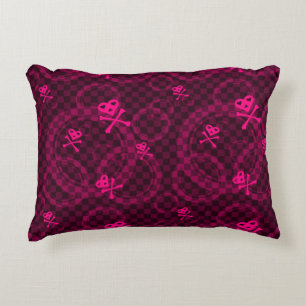 Pink Emo Pattern With Circles Decorative Pillow