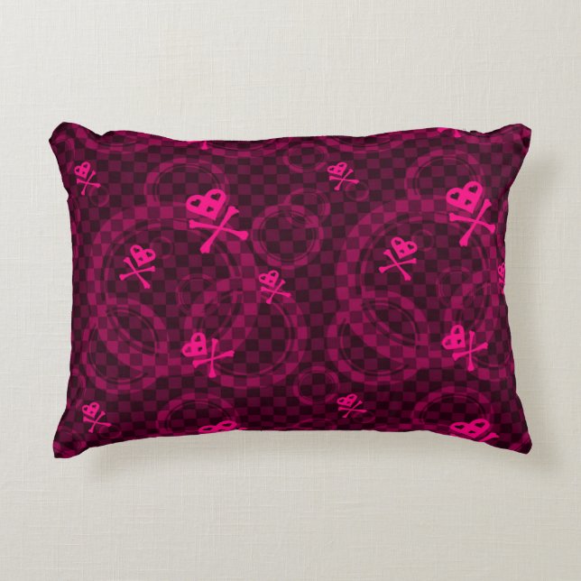 Pink Emo Pattern With Circles Decorative Pillow (Front)