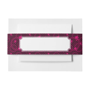 Pink Emo Pattern With Circles Invitation Belly Band