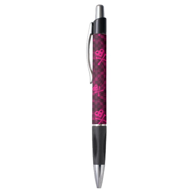Pink Emo Pattern With Circles Pen (Top (Vertical))