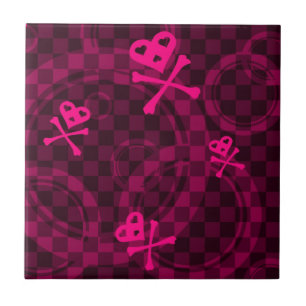 Pink Emo Pattern With Circles Tile
