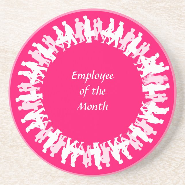 Pink Employee of the Month Coaster (Front)