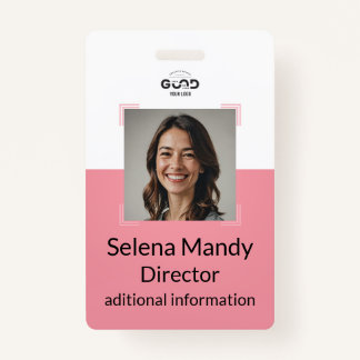 Pink | Employee Photo ID Company Security Badge
