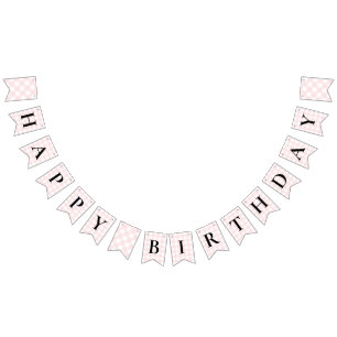 Pink En vichy Bonne Bannière de Bunting Anniversai