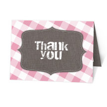 Pink En vichy Canvas Merci Cartes