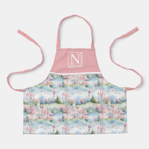 Pink Enchanting Castle Landscape - Customized Apron