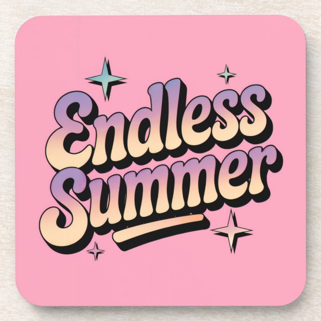 Pink Endless Summer Script Coaster Set (Front)