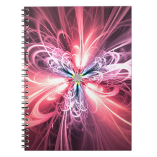 Pink Energy Butterfly Fractal Art Notebook
