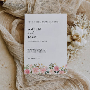  Pink Engagement Party Wedding Invitation
