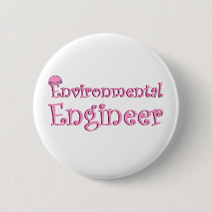 Pink Environmental Engineer 2 Inch Round Button