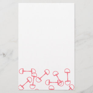 Pink Equestrian Horse Bits Stationery