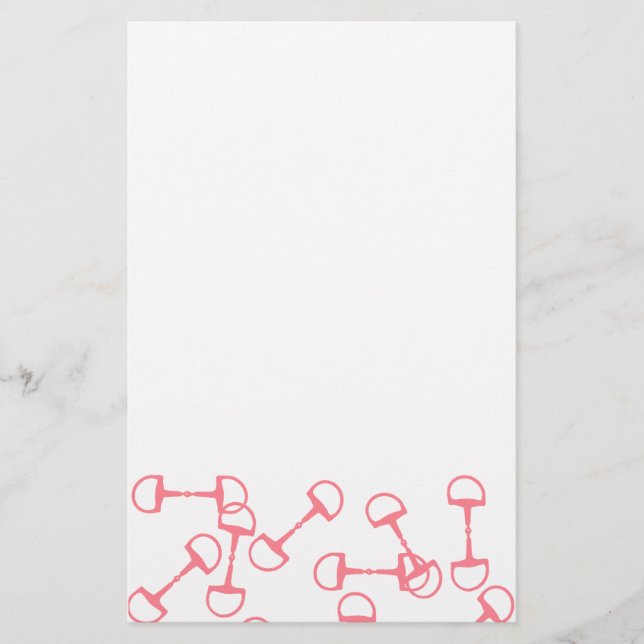 Pink Equestrian Horse Bits Stationery (Front)
