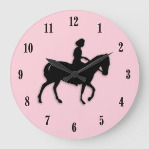 Pink Equestrian Wall Clock