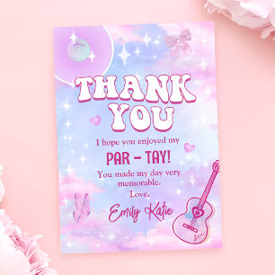 Pink Eras Birthday Party Thank You Card