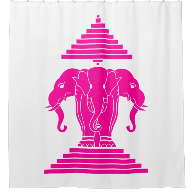 Pink Erawan Three Headed Elephant Lao / Laos Flag (Front)