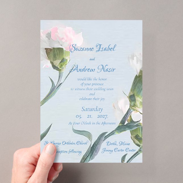 Pink Essence Frosted Acrylic Wedding Invitation (Insitu (Handheld))