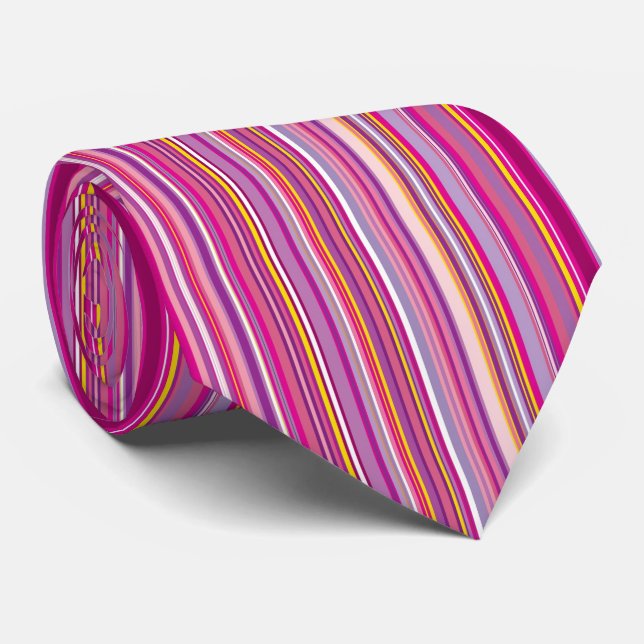 Pink et Purples dans des bandes verticales cravate (Roulé)