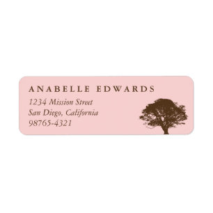 Pink eternal oak tree custom return address