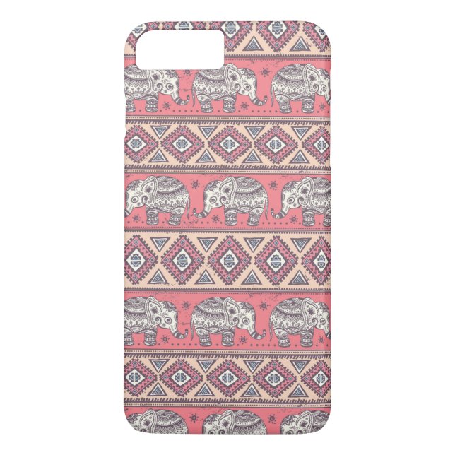 Pink Ethnic Elephant Pattern Case-Mate iPhone Case (Back)