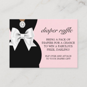 Pink Ethnic Tiffany Diaper Raffle Baby Shower Enclosure Card