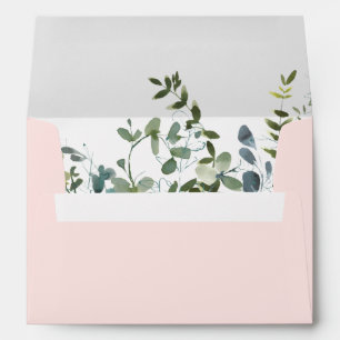 Pink Eucalyptus Girl Baby Shower Envelope