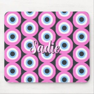 pink evil eye customizable mouse pad
