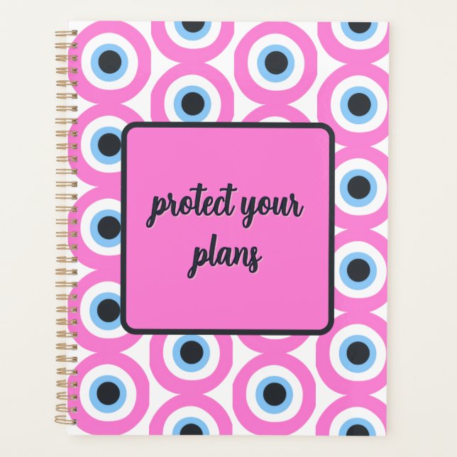 pink evil eye customizable planner 🧿 (Front)