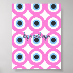 pink evil eye customizable Poster 🧿
